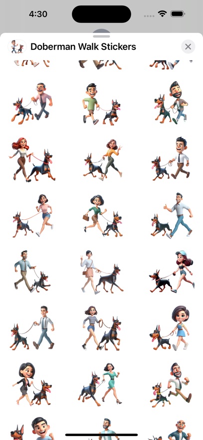 Doberman Walk Stickers