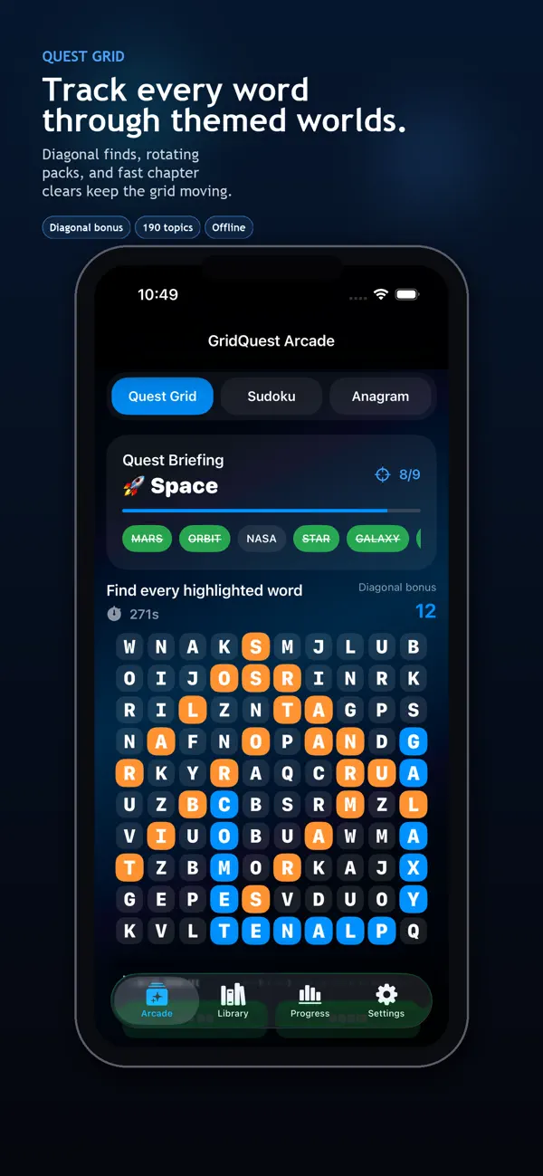 Screenshot #1 pour GridQuest Arcade