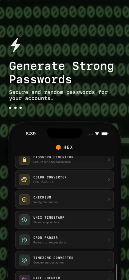 Screenshot 3 di 6 di Hex: Dev Tools