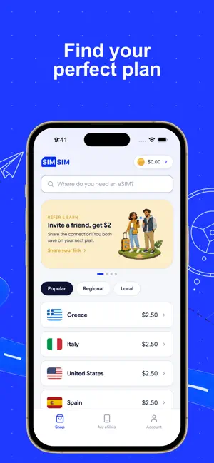 SimSIM: eSIM & Travel Data screenshot 2