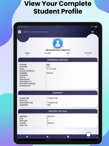 CONVENT OF JESUS & MARY SCHOOL iPad screenshot