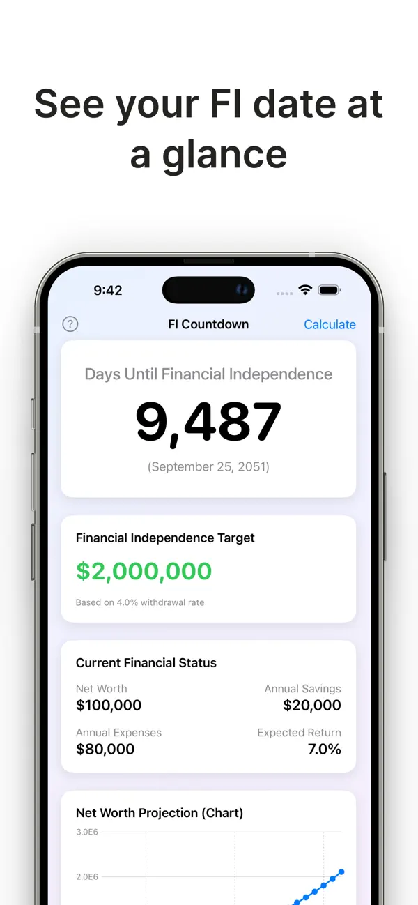 #2. FI Countdown (iOS) Ved: Matthew Chun
