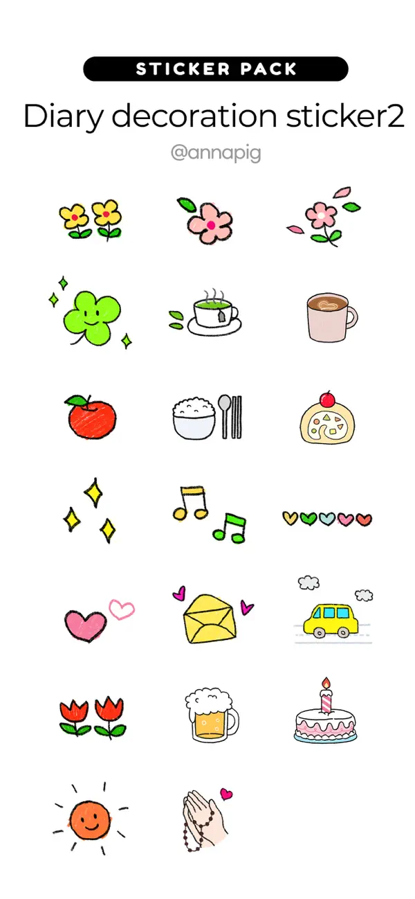 Screenshot #1 pour Diary decoration sticker2