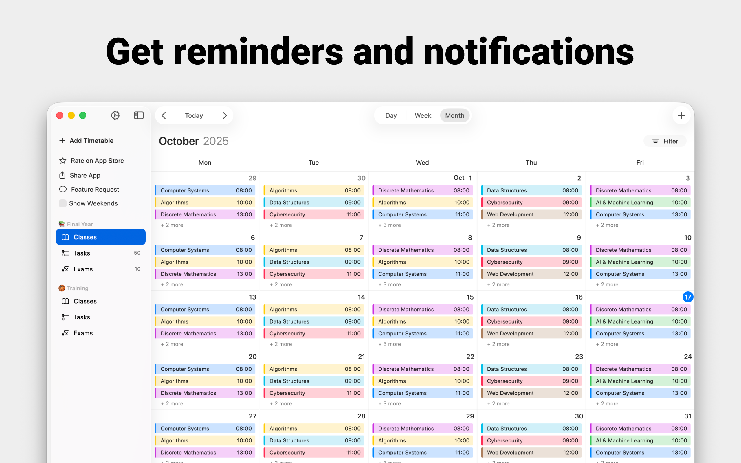 Assignment Tracker: Timetable