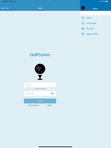 golfcomm iPad screenshot