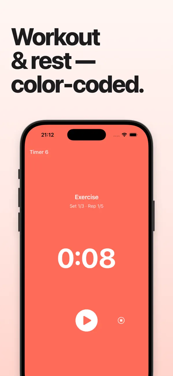 Screenshot #1 pour Interval Timer - HIIT & Tabata