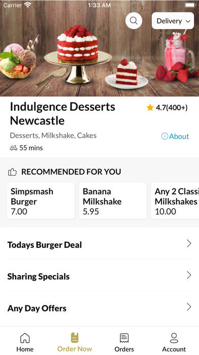 Indulgence Desserts Newcastle Screenshot