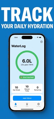 WaterLog: Hydration Tracker Screenshot 1 of 3