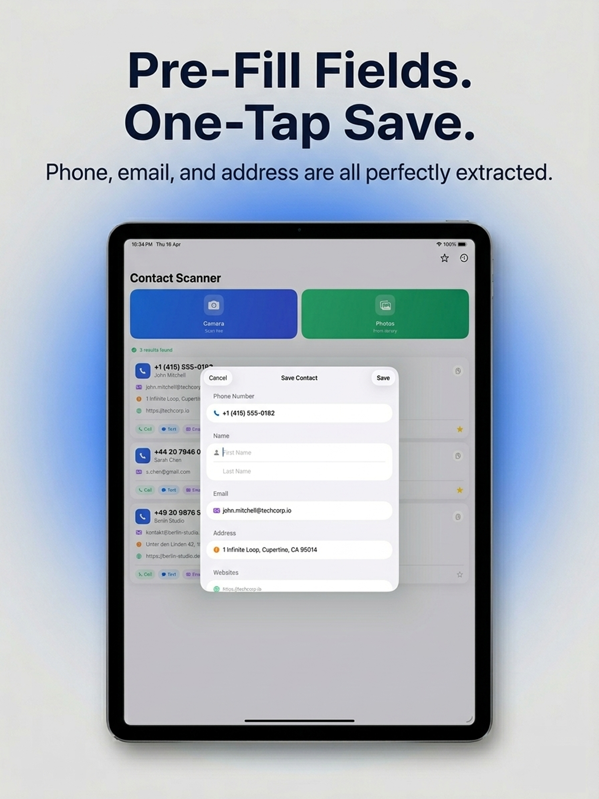 Contact Scanner: Phone & Email