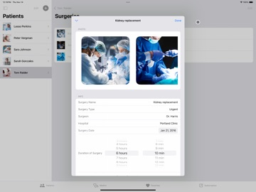 XPatient iPad screenshot
