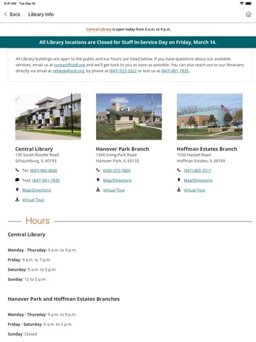 Schaumburg Library iPad screenshot