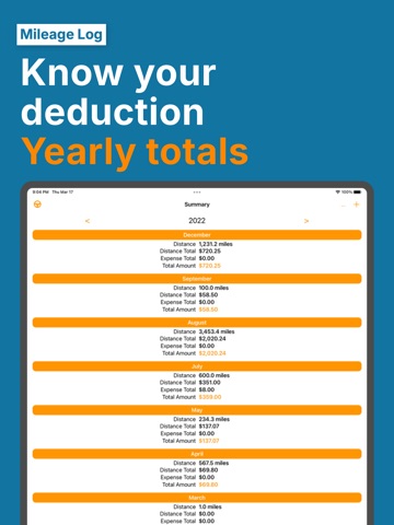 Mileage Log Trip & Tax Tracker iPad screenshot
