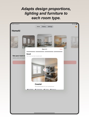 HomeAI Room Interior iPad screenshot