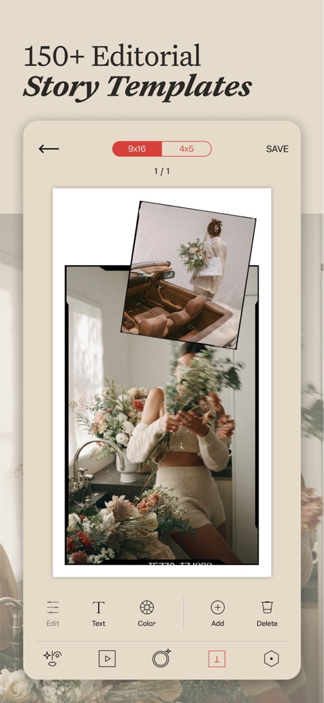 Tezza: Aesthetic Photo Editor - Plantillas Editoriales Creativas