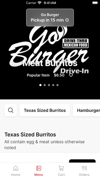 Go Burger To Go iPhone screenshot 2 - Food & Drink app