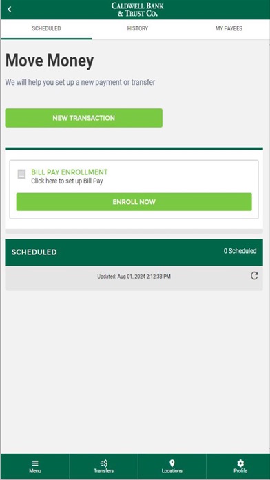 Caldwell Bank & Trust Company Screenshot