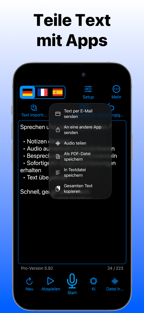 Sprachmemos & Diktat zu Text screenshot 5