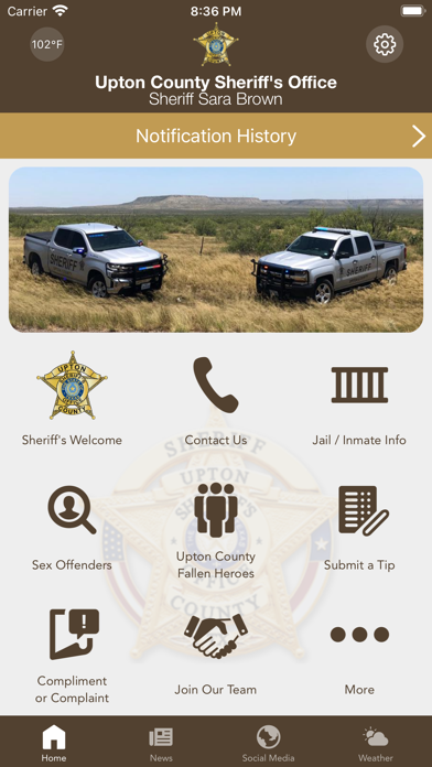 Upton County Sheriff's Office Screenshot