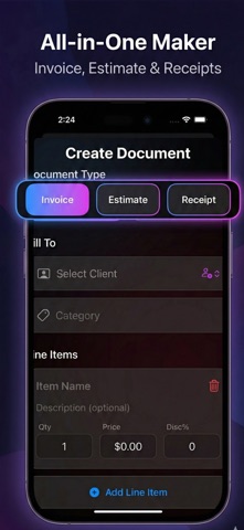 Invoice & Receipt Maker: PDF iPhone screenshot