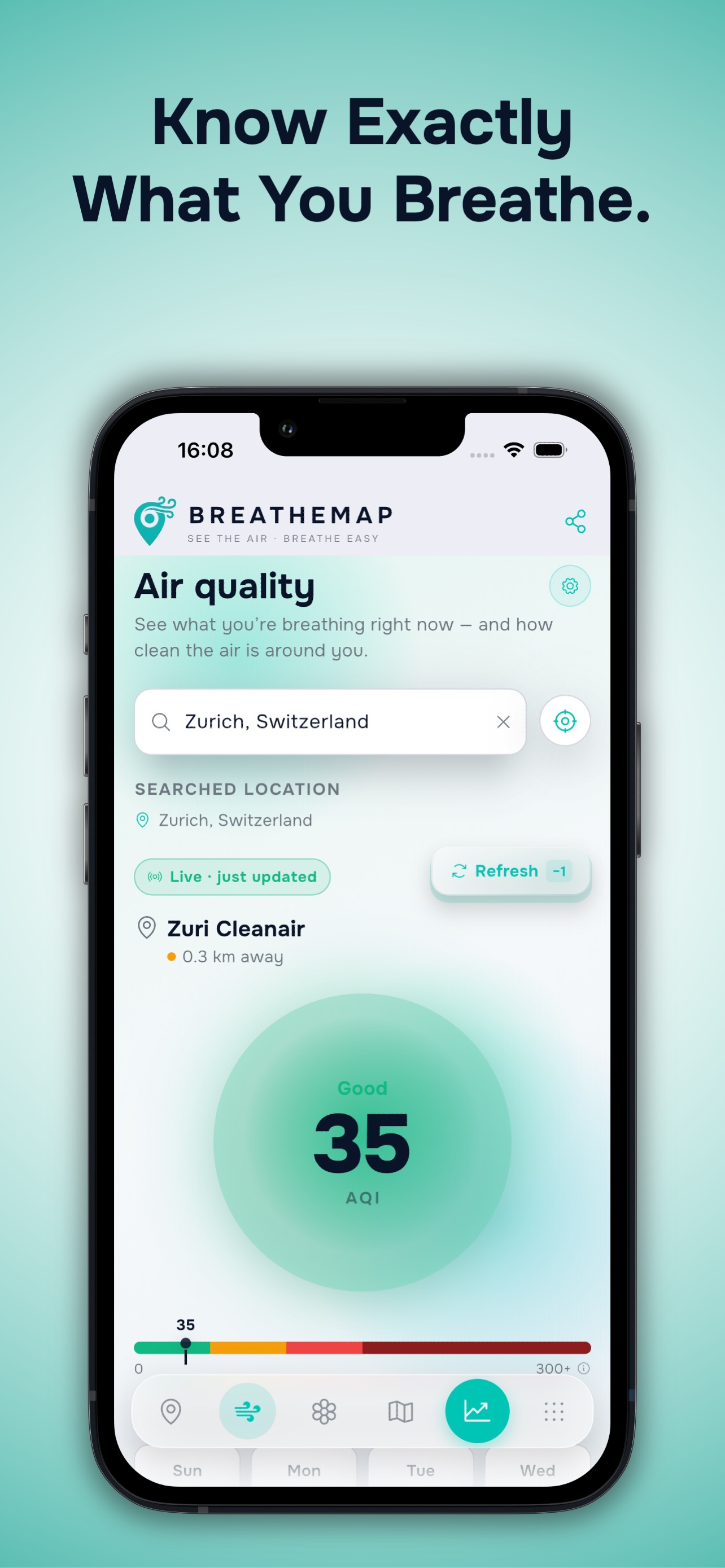 Screenshot 1 of BreatheMap - Air Quality Track