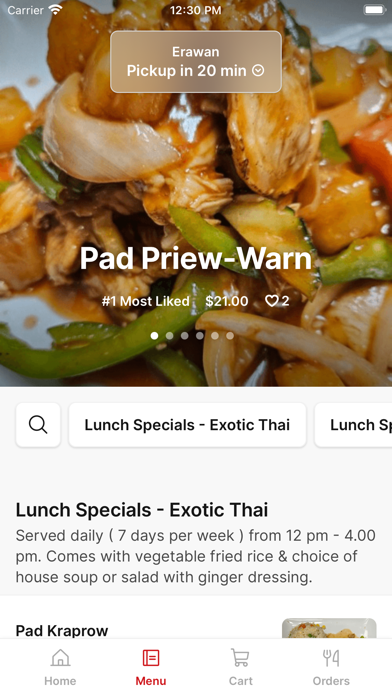 Erawan iPhone screenshot 2 - Food & Drink app