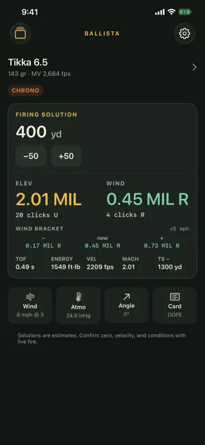 Ballista: Ballistic Calculator screenshot 1