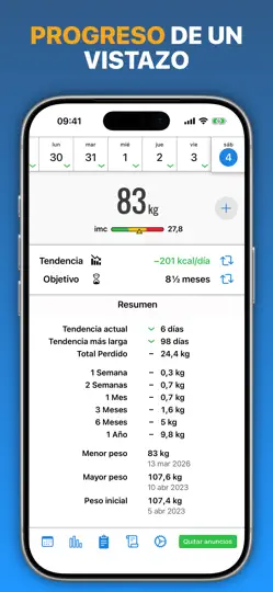 Captura de pantalla de Peso Diario Lite en iPhone 2