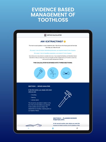 Ortho Calculator iPad screenshot