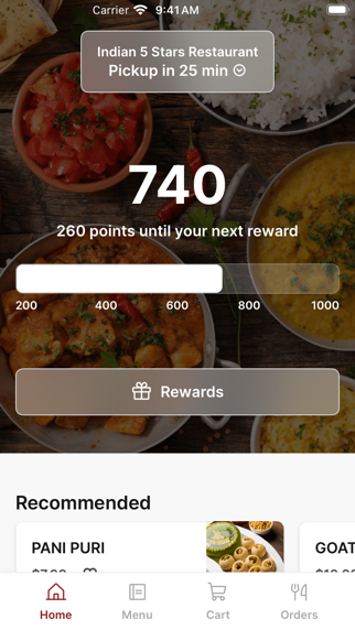 Indian 5 Stars Restaurant iPhone screenshot 1 - Food & Drink app