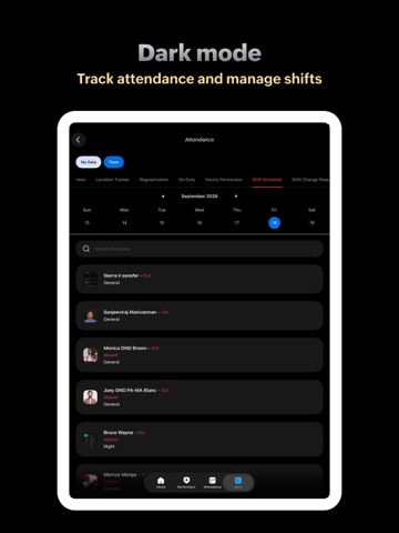 Zoho People - HR management iPad screenshot