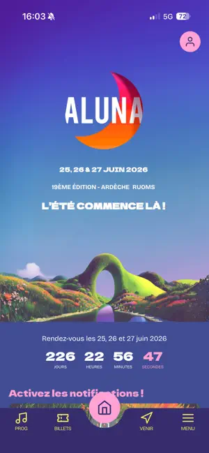 Aluna Festival 2026 iPhone screenshot 1