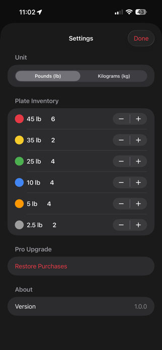 Plate Calculator Pro Screenshot 2 of 5
