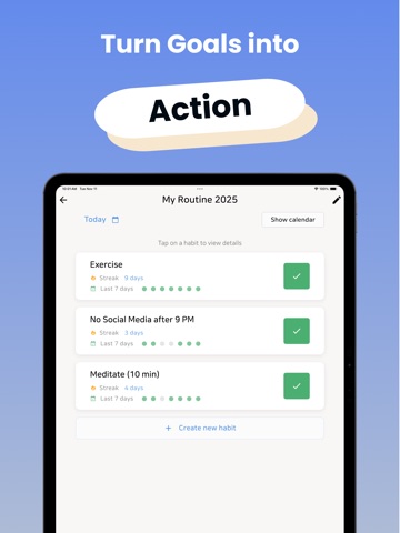 DayFlow – Daily Habit Tracker iPad screenshot