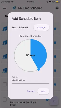 My Time Schedule screenshot 2
