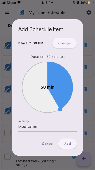My Time Schedule Screenshot