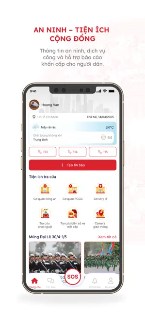 SOS An ninh trật tự CATP HCM iPhone screenshot 2