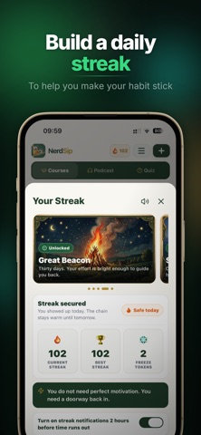 NerdSip - Micro Learning iPhone screenshot