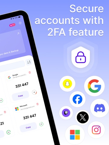 Authenticator app, 2FA and MFA iPad screenshot