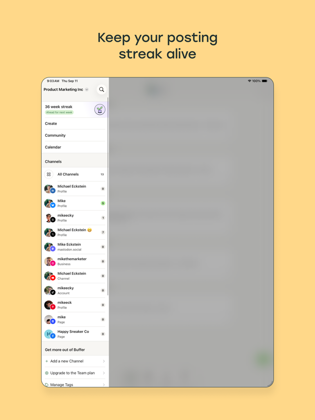 Buffer: Plan & Schedule Posts Screenshot