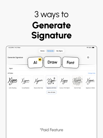 AI Signature Maker x Generator iPad screenshot