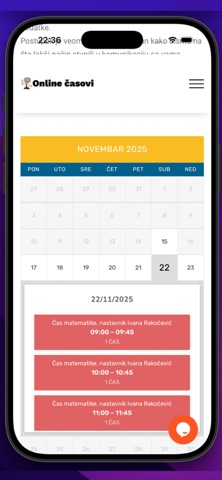 Platforma Online časovi screenshot