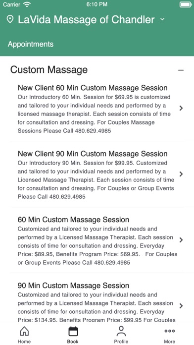 LaVida Massage Screenshot