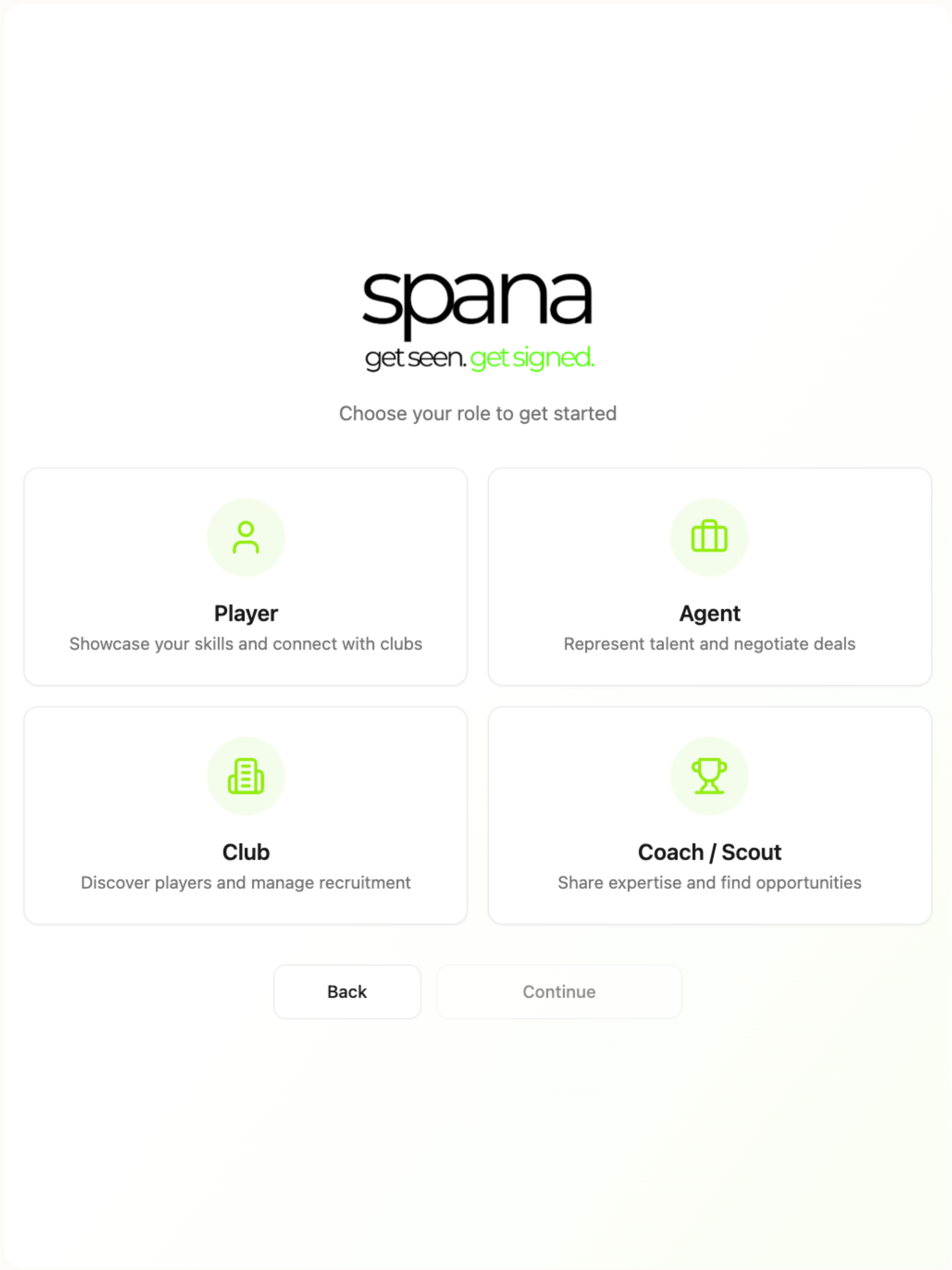 SPANA - Get Seen. Get Signed. screenshot 15