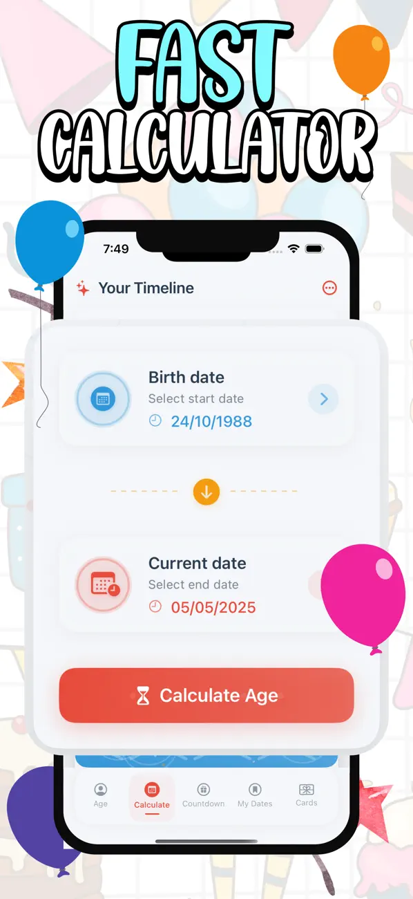 Screenshot #1 pour Age Calculator - Days Until