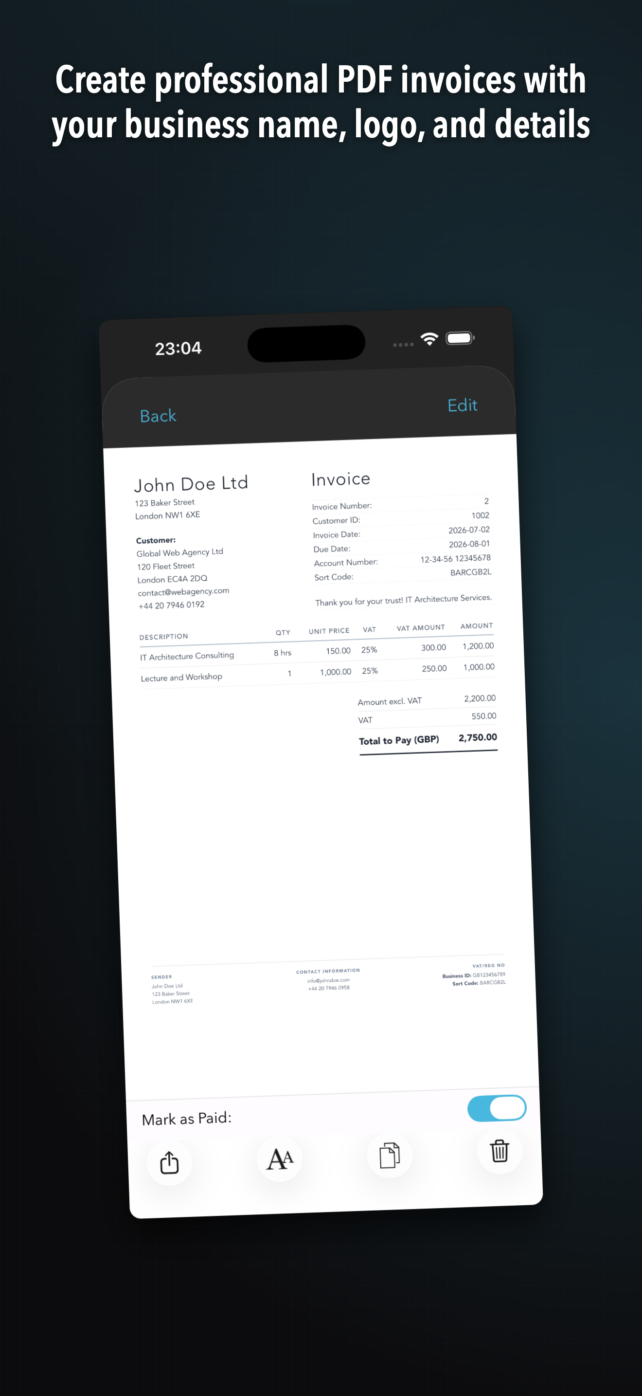 Invoice Template Pro