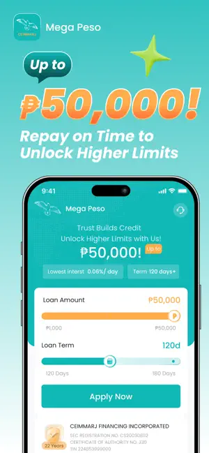 Mega Peso-PesoCash&Lending App iPhone screenshot 1