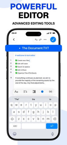 Text Editor・ Txt, RTF Editor. iPhone screenshot