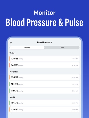 Blood Pressure Monitor Log iPad screenshot
