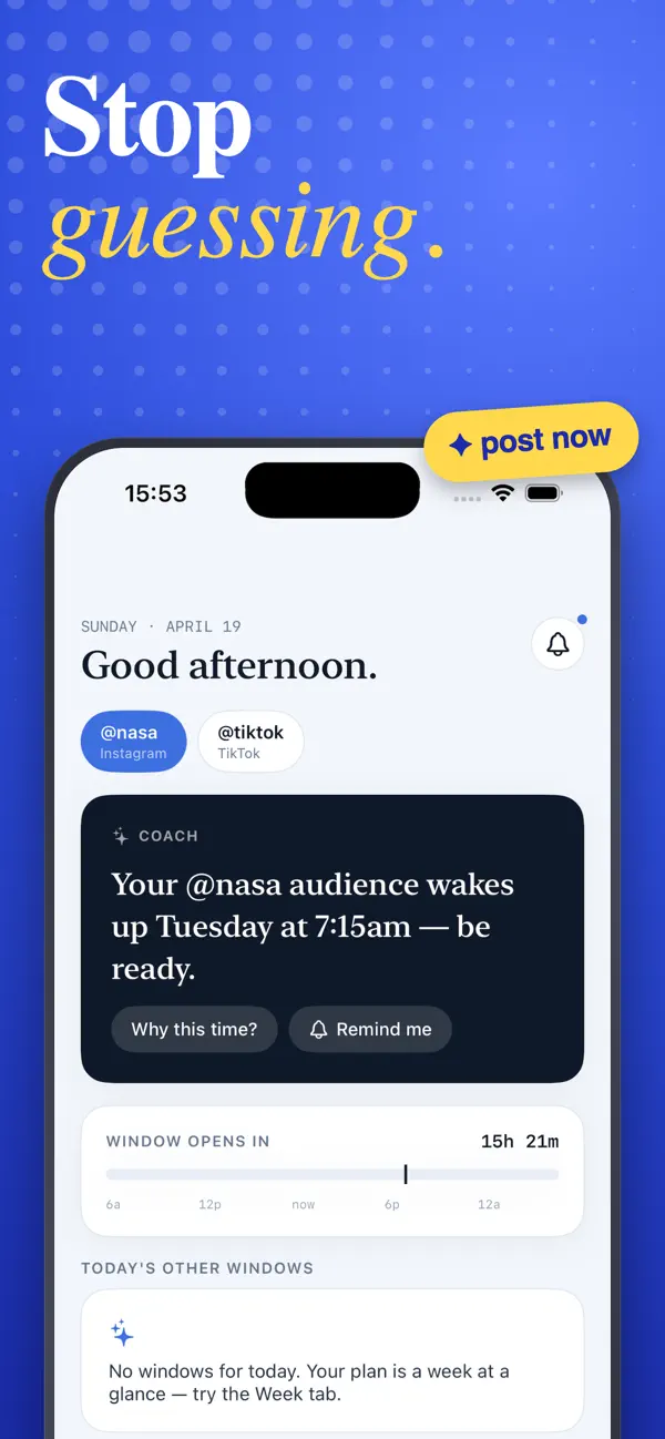 Screenshot #1 pour When to Post AI - Insta
