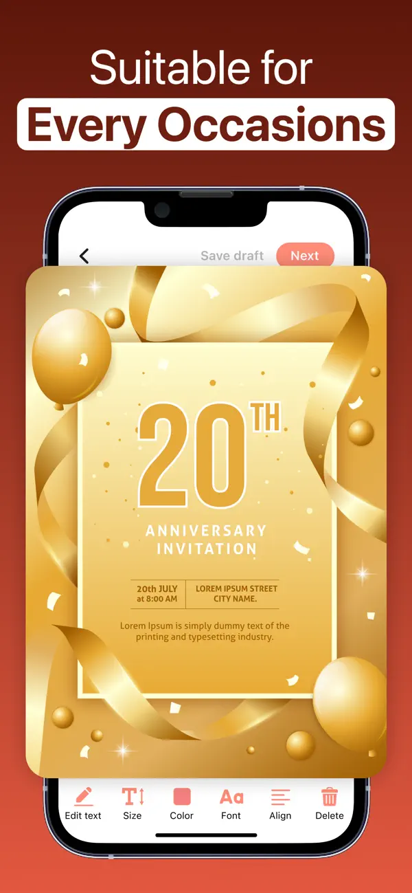 Screenshot #3 pour Carte Invitation Anniversaire.